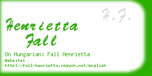 henrietta fall business card